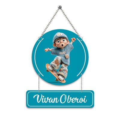 Personalized Skater Boy Wooden Wall Hanging
